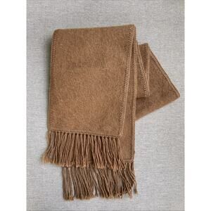 Artesania Textil Ccahuantico Brown Alpaca Fringe Scarf Outerwear Accessory Peru